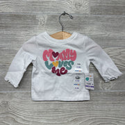 NEW LS Shirt Mommy Loves Me 0-3m