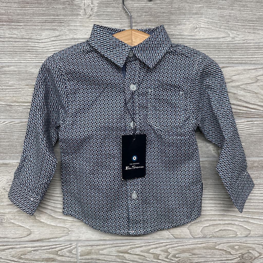 NEW LS Button Up Shirt Printed 12m