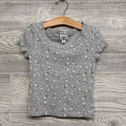 Ribbed Scoop Neck Shirt Flowers 6-7