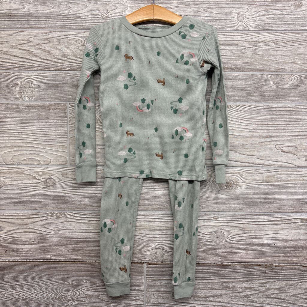 2 Pc LS Thermal PJs Rainbows Horses 5t