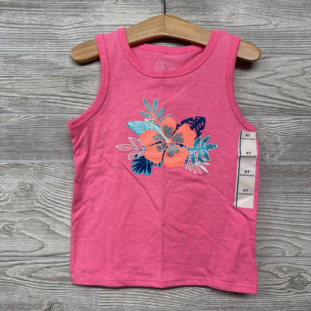 NEW Tank Top Flowers Glitter 4t