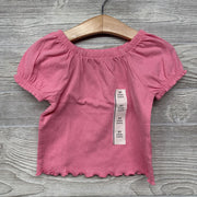 NEW Textured Shirt Lettuce Trim 2t