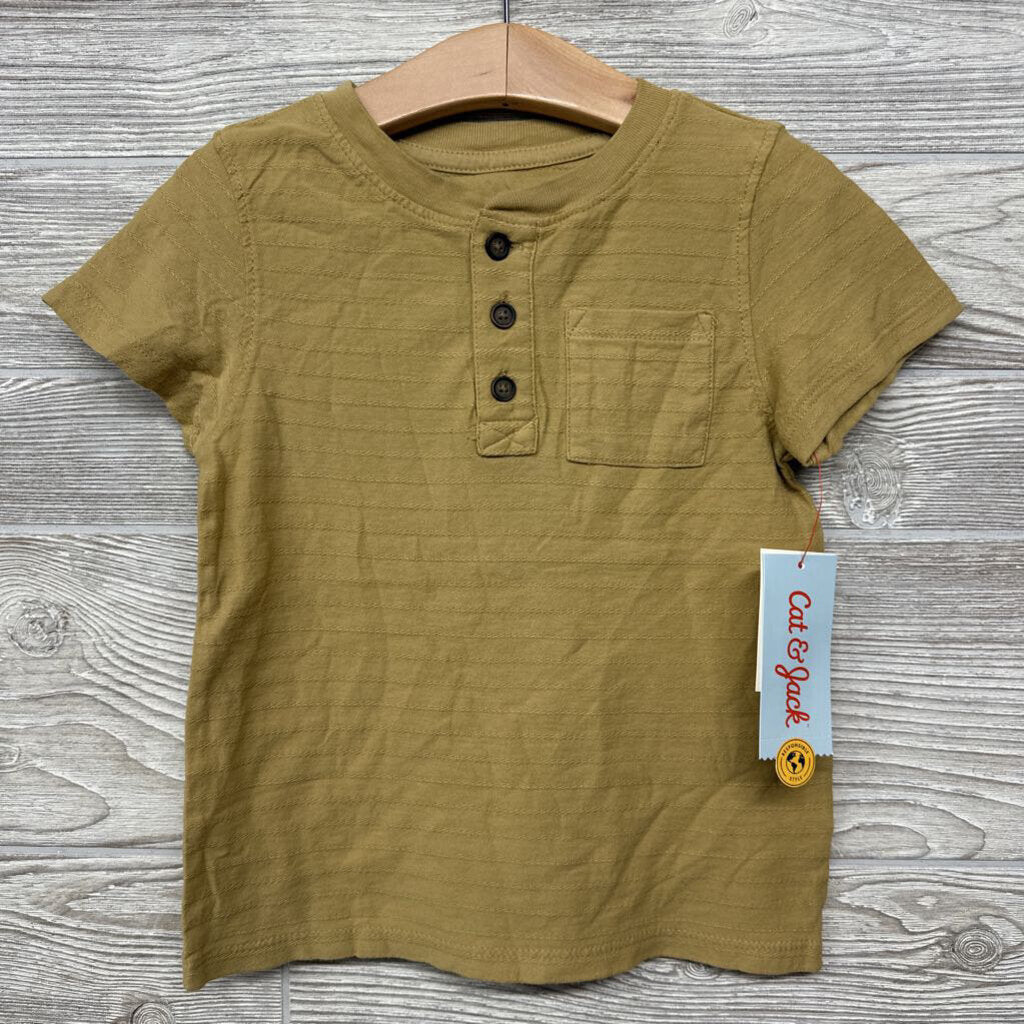 NEW Henley Shirt Textured Stripes 3t