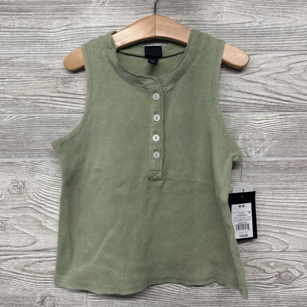 NEW Waffle Knit Tank Top Raw Trim 8