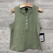 NEW Waffle Knit Tank Top Raw Trim 8