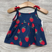 NEW Tank Top Strawberries Bow Straps 9m