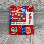 NEW 2 Pc LS Bamboo PJs Conversation Hearts 2t