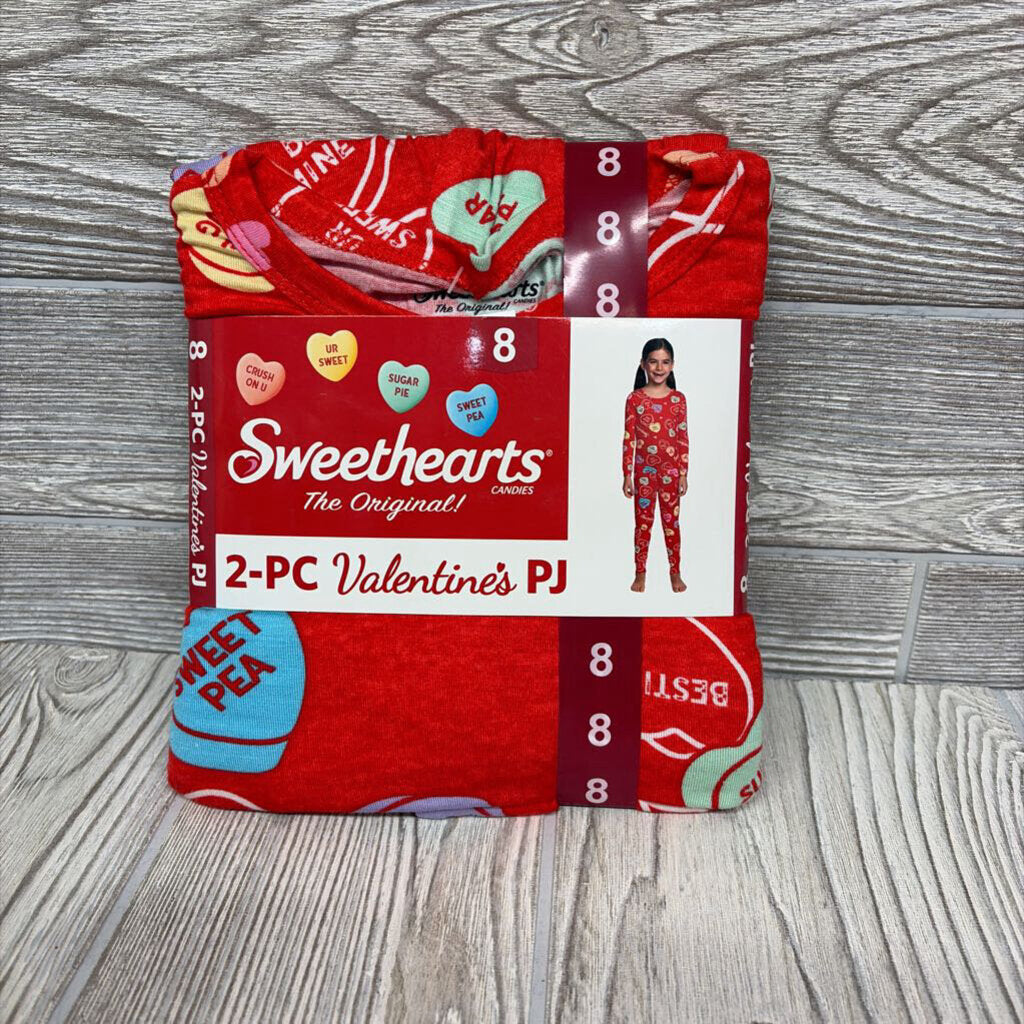 NEW 2 Pc LS Bamboo PJs Conversation Hearts 8