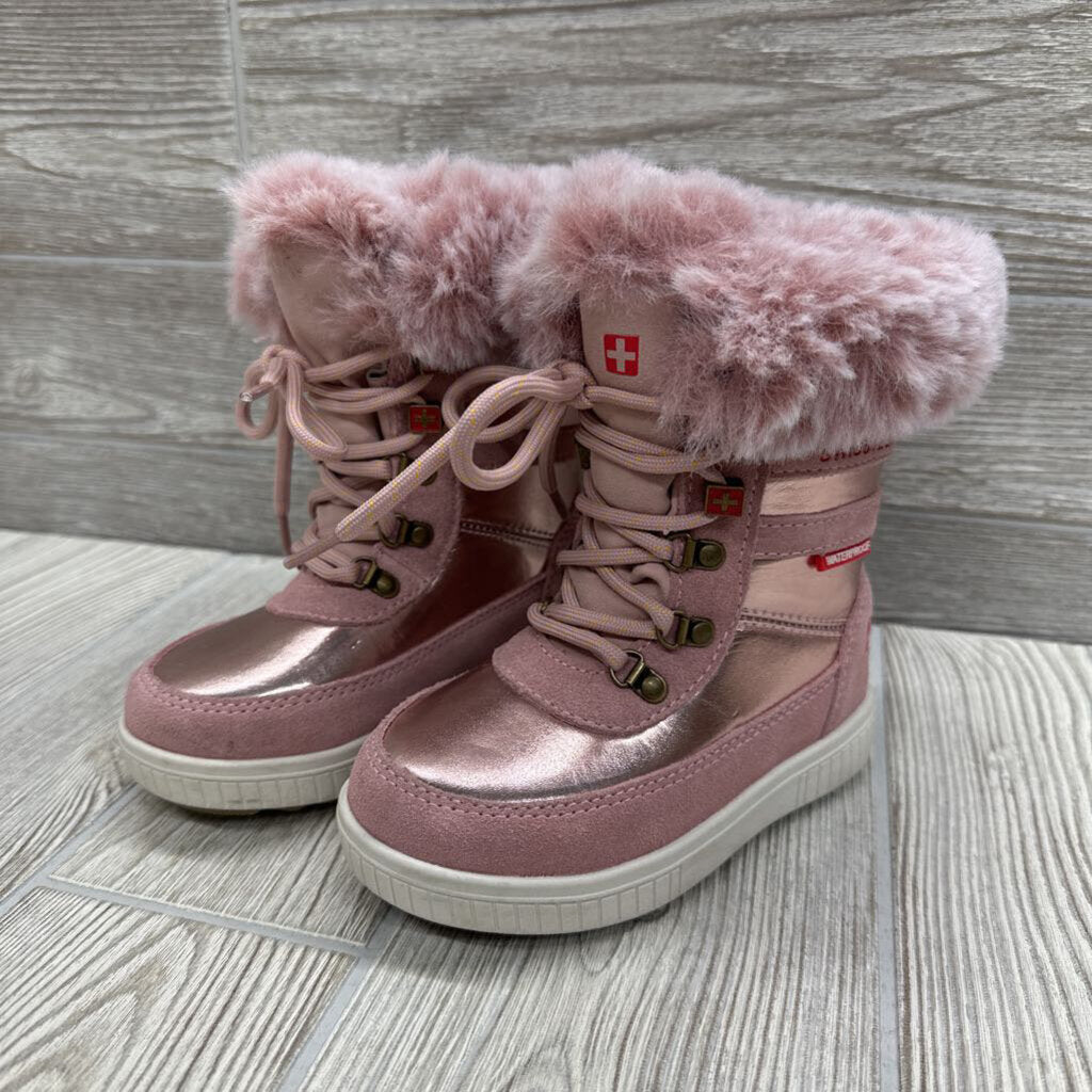 Nw/oT Lace Up Faux Fur Lined Boots 8c