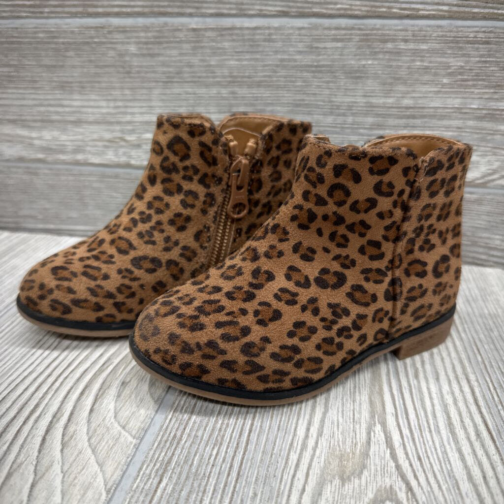 Animal Print Side Zip Ankle Boots 6c