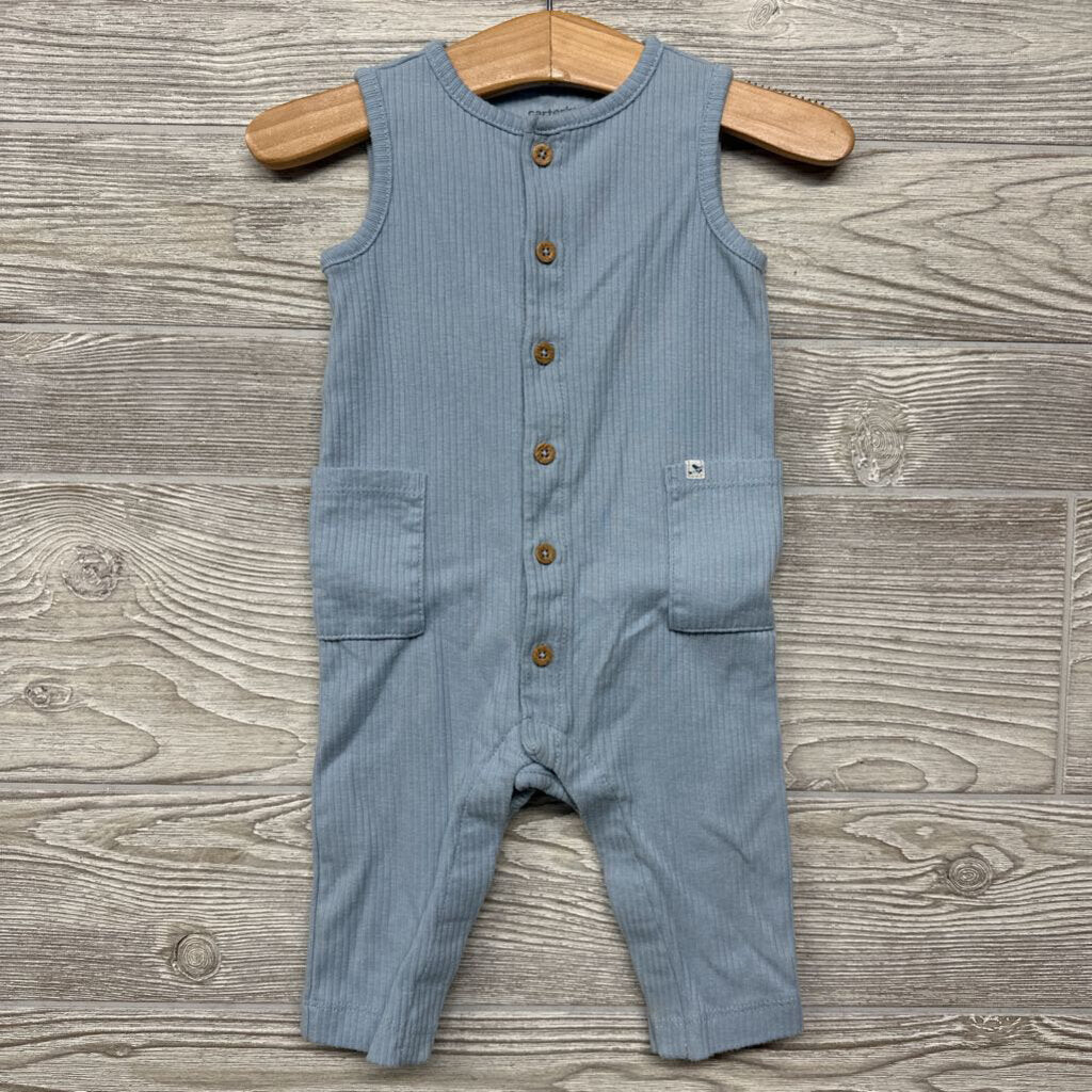 Ribbed Tank Button Up Outfit 6m