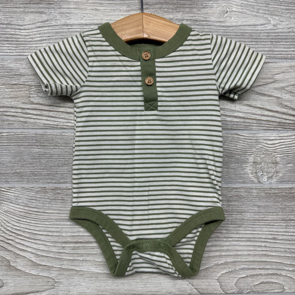 Henley Bodysuit Stripes 0-3M