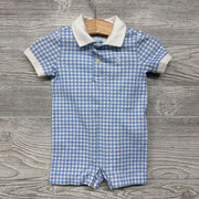 Gingham Polo Shorty Romper Embroidered Logo 6m