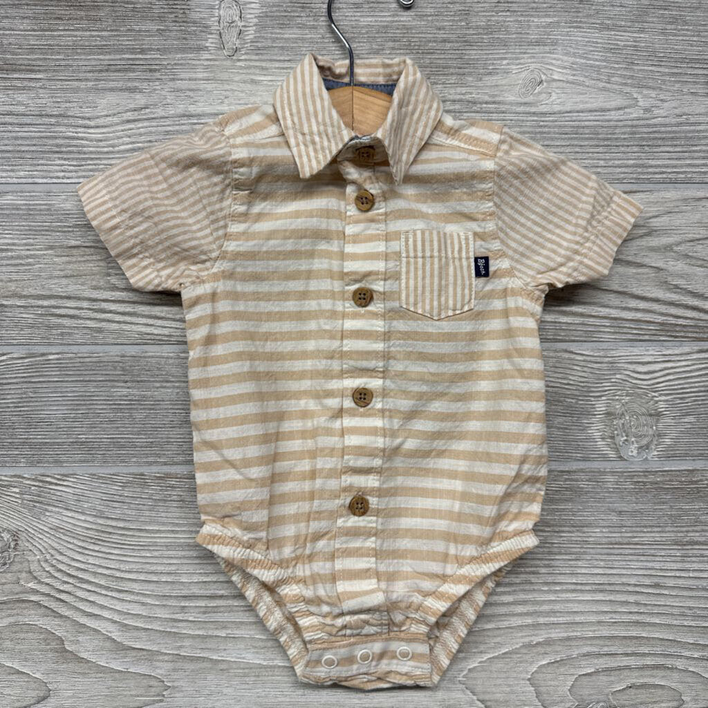 Button Up Bodysuit Stripes Chest Pocket 3m