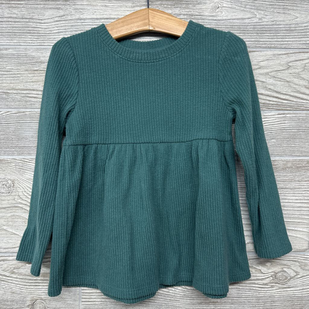 LS Ribbed Peplum Shirt 4t