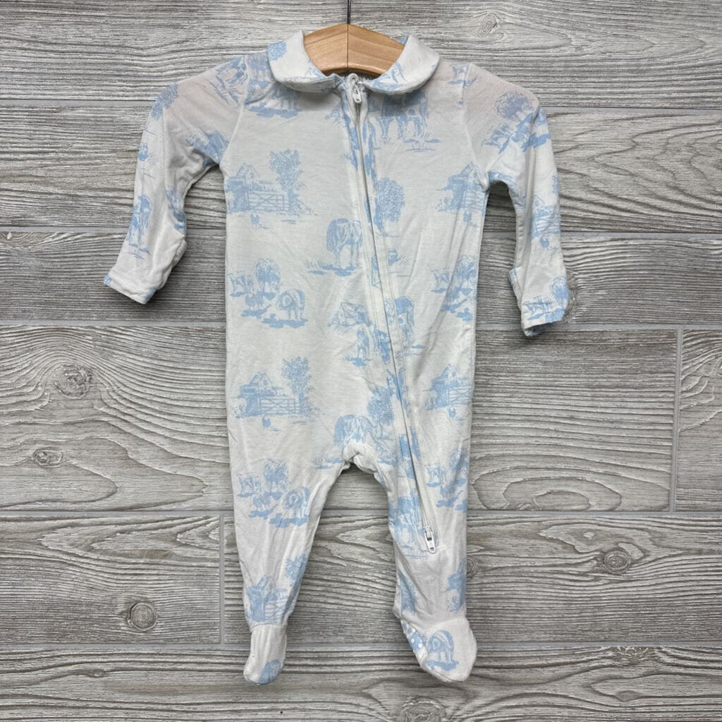 LS Bamboo Collared Footie Barns Horses 0-3m