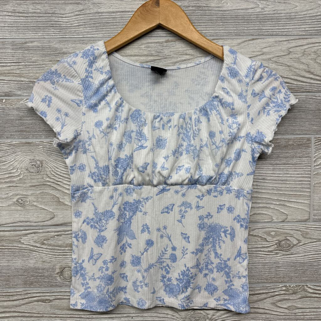 Ribbed Shirt Butterflies Flowers 10-12