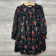 LS Tiered Chiffon Dress Flowers 4t