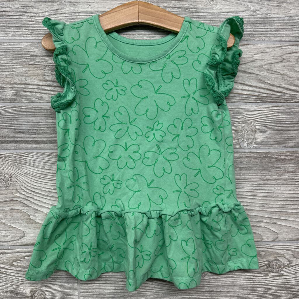 Flutter Sleeve Tunic Shamrocks 5t