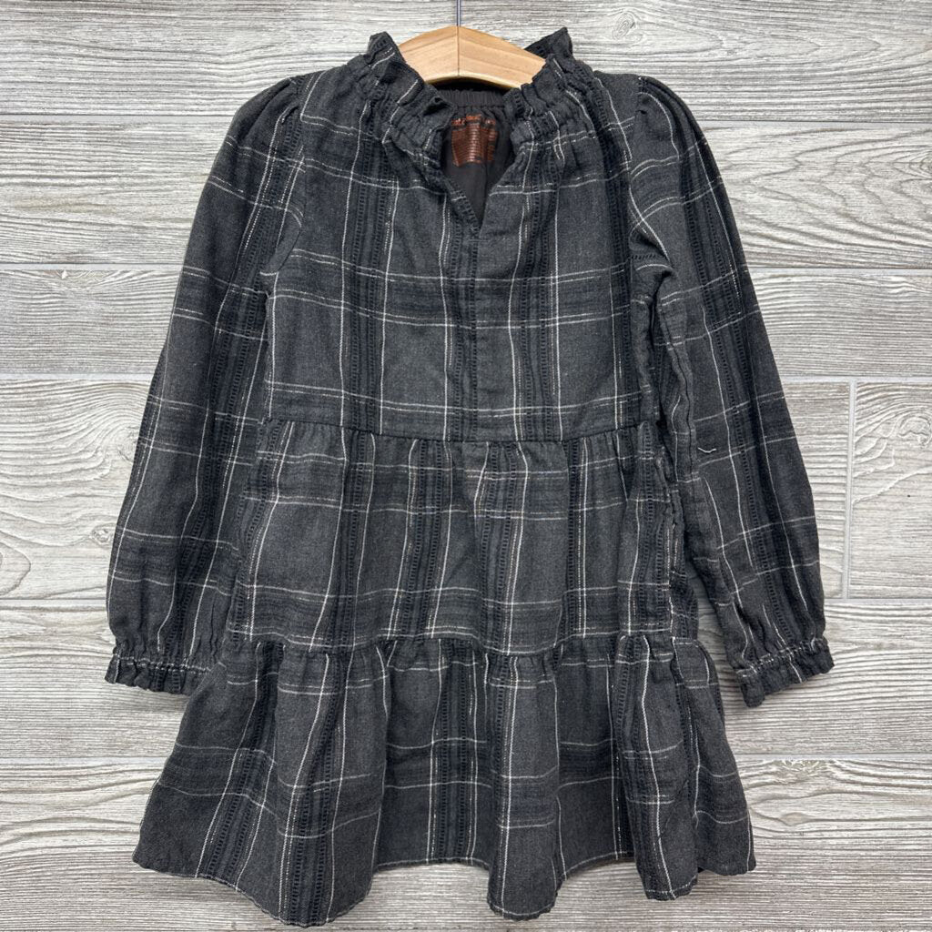 LS Plaid Dress V Cut 4-5