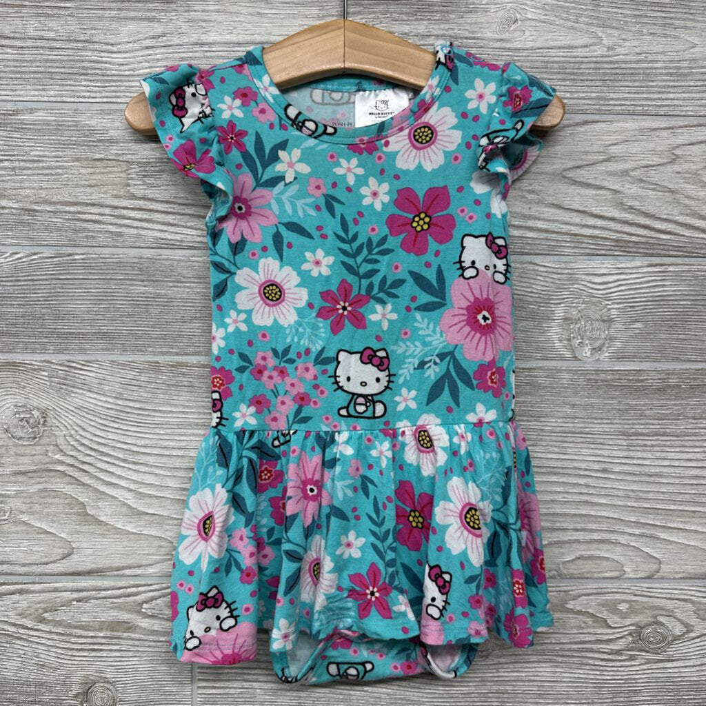 Bamboo Flutter Sleeve Twirl Dress Hello Kitty Flowers 18-24m
