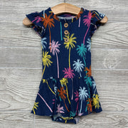 Bamboo Flutter Sleeve Dress Palm Trees 12-18m