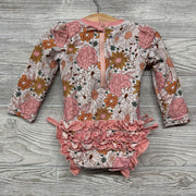 LS Swimsuit Flowers Ruffles 12-18m