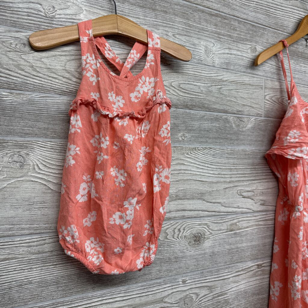 Matching Mom & Baby Maxi Dress & Romper Flowers Dots