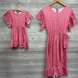 Matching Mom & Daughter Flutter Sleeve Dresses Dots