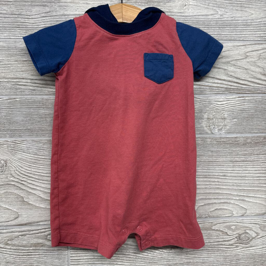 Shorty Romper W/ Hood Chest Pocket 12m
