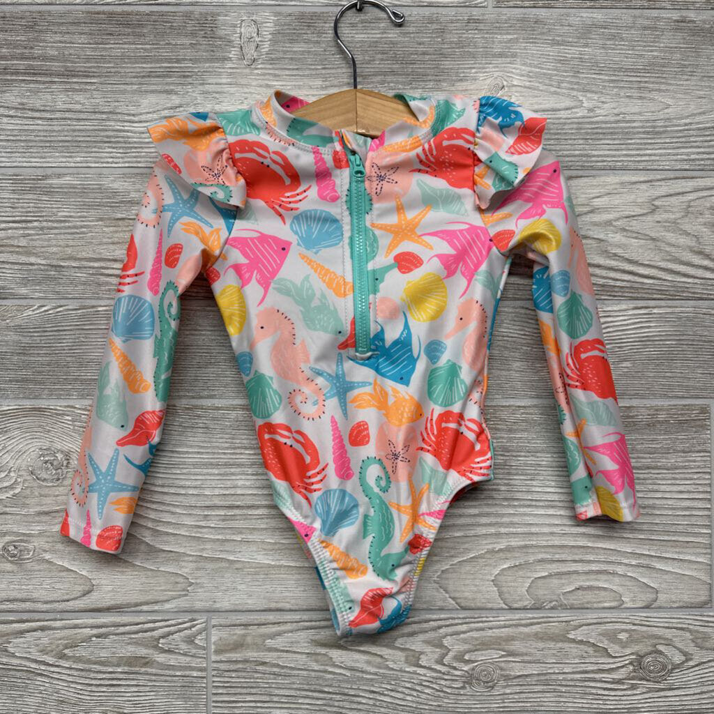LS Swimsuit Crabs Sea Horses 2t