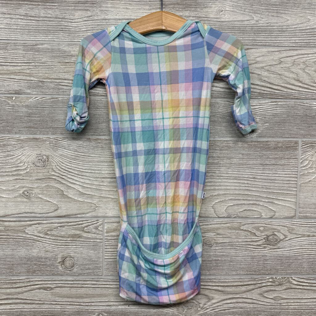 LS Bamboo Plaid Gown nb