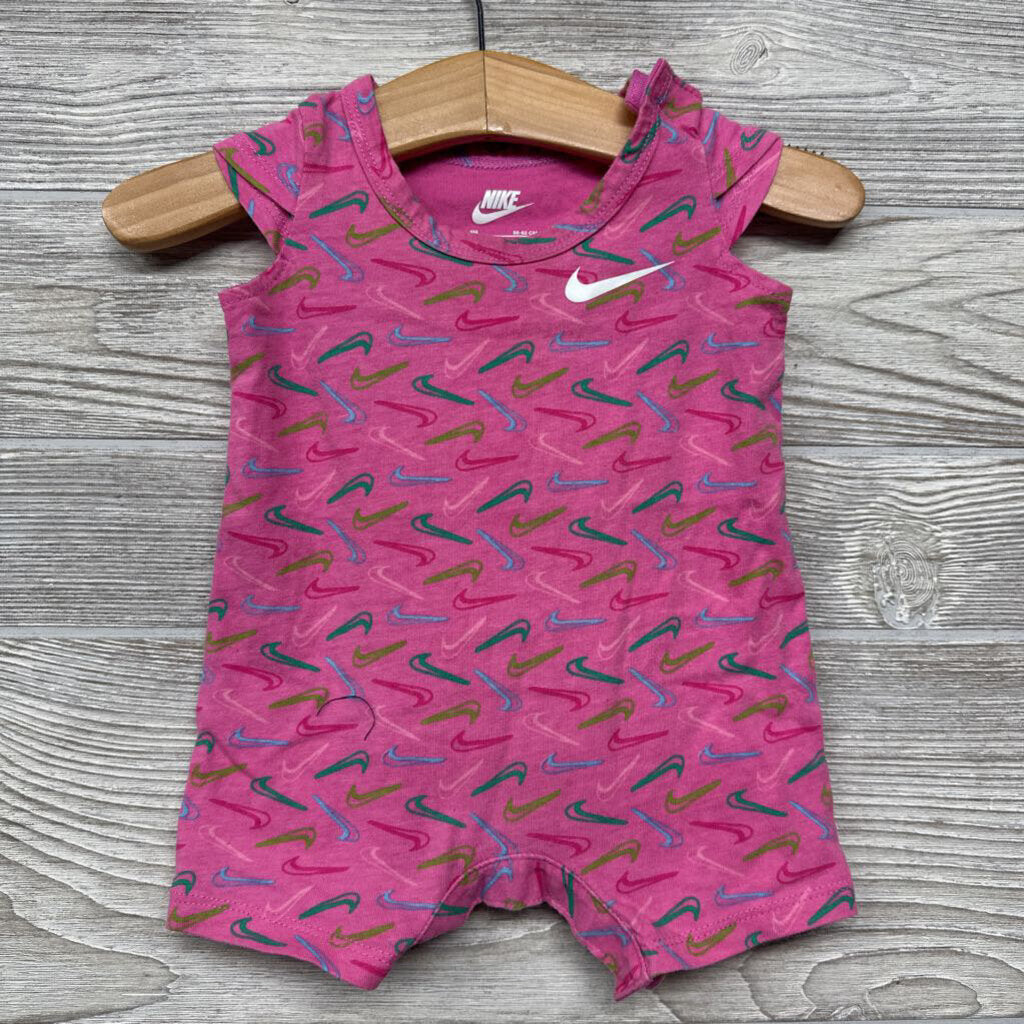 Cap Sleeve Shorty Romper Swooshes 3m