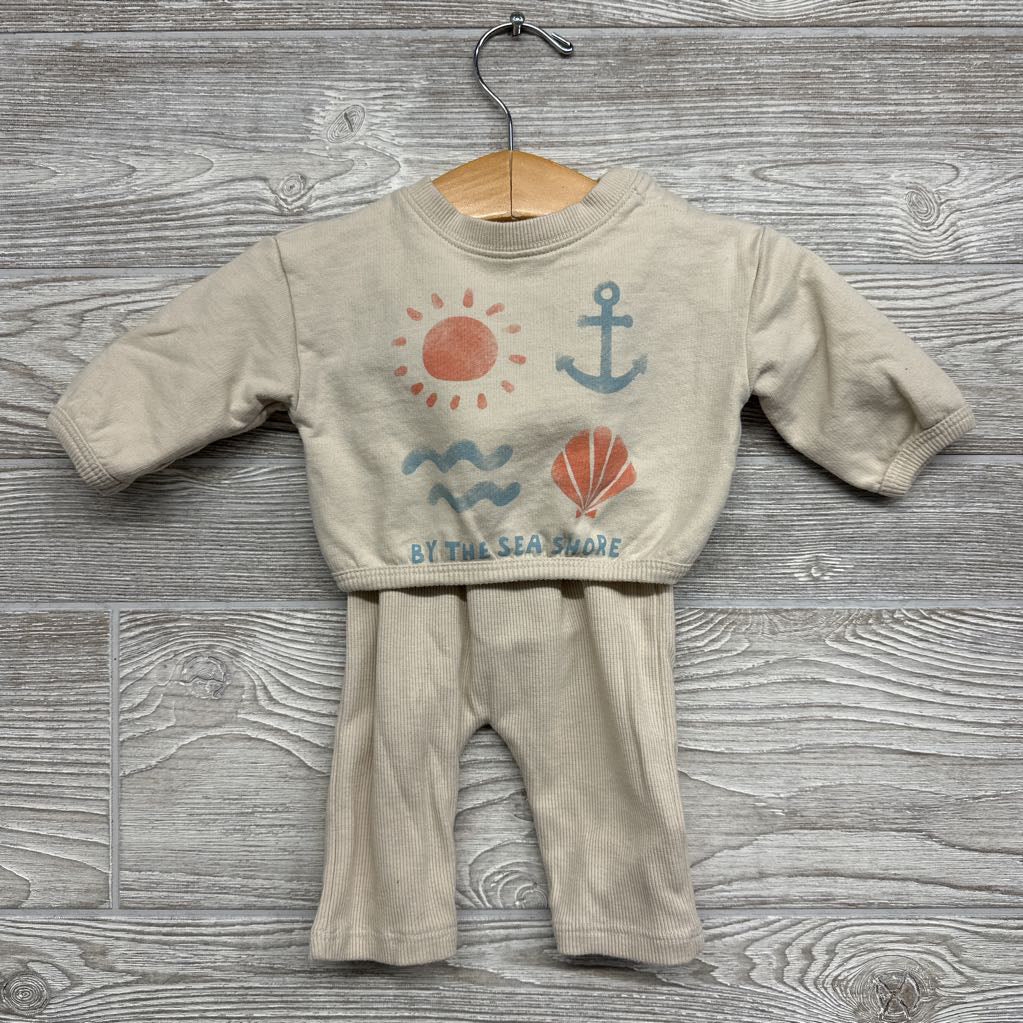 Crewneck & Ribbed Pants Sun Anchor Wave Shell nb