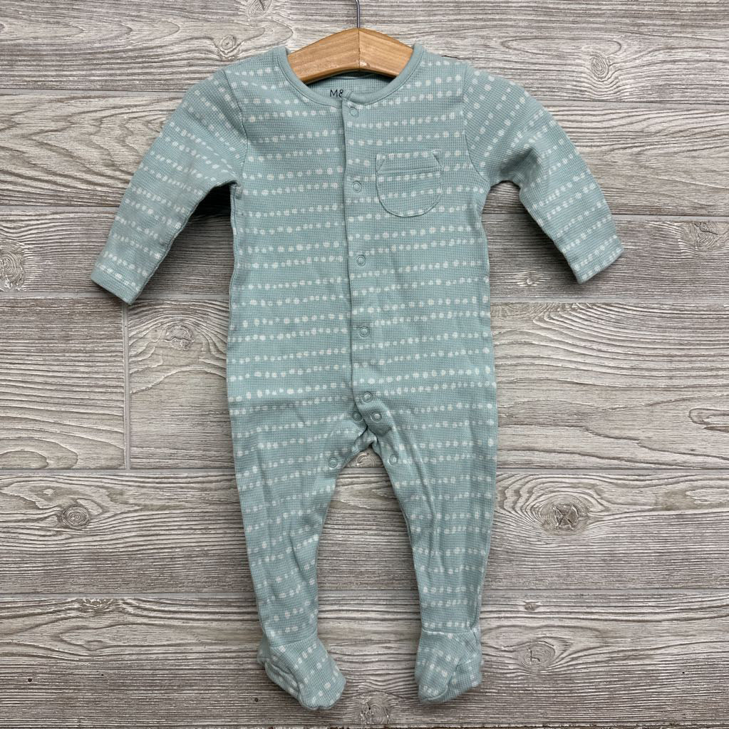 Waffle Knit Snap Sleeper Dotted Stripes 6-9m