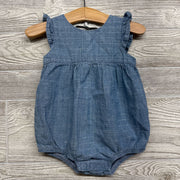 Chambray Romper Shimmer Stripes 9m