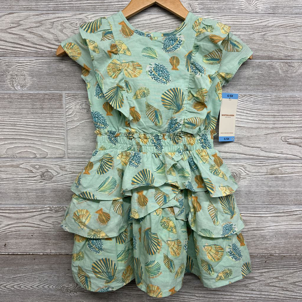 NEW Woven Tiered Dress Sea Shells 6-6x