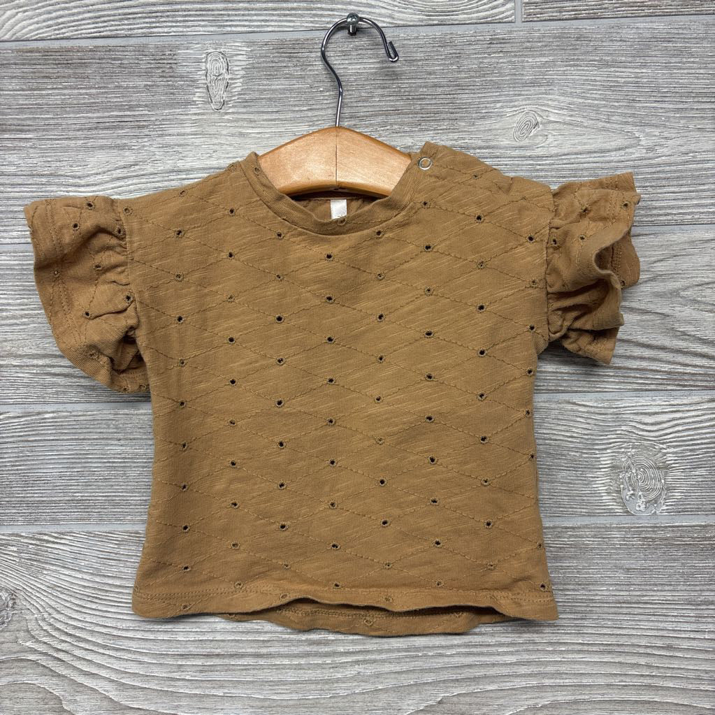 Flutter Sleeve Eyelet Shirt 3-6m
