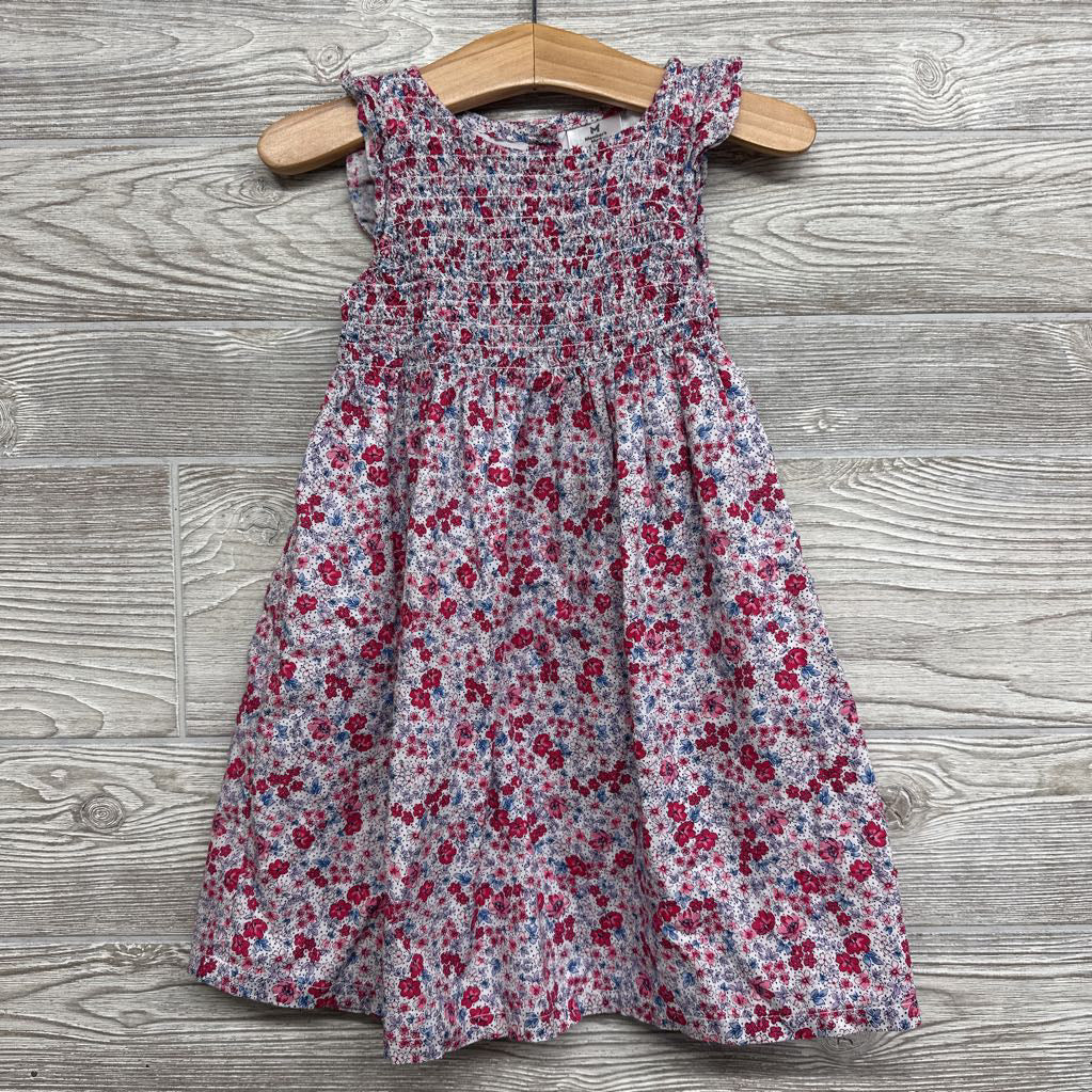 Woven Smocked Dress Flowers 3t