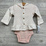 NEW Bodysuit & LS Shirt W/ Hood Flowers Sweetest Little One 9m