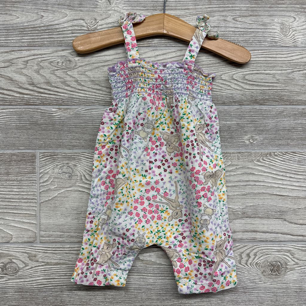 Tank Smocked Romper Bambi Flowers 0-3m