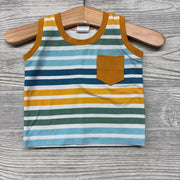 NEW Handmade Tank Top Stripes Chest Pocket 0-3m