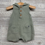 Waffle Knit Shorty Romper W/ Hood 6-9m