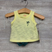 NEW Tank Top & Embossed Shorts Palm Tree Stripes nb
