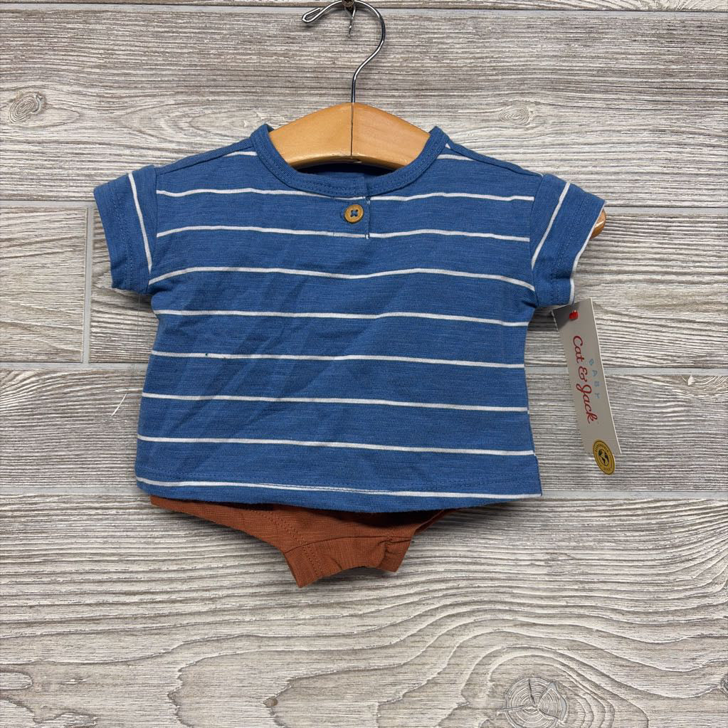 NEW Henley Shirt & Shorts Stripes nb