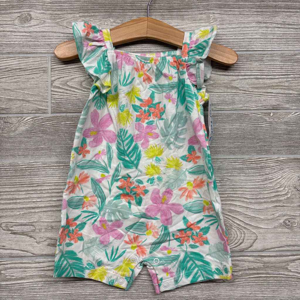 NEW Tank Romper Flowers Flutter Straps 6m