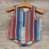 NEW Gauze Henley Tank Top & Shorts Stripes 0-3m