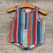 NEW Gauze Henley Tank Top & Shorts Stripes 0-3m