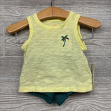NEW Tank Top & Embossed Shorts Palm Tree Stripes 0-3m
