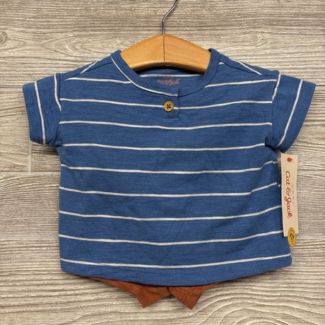 NEW Henley Shirt & Shorts Stripes 0-3m